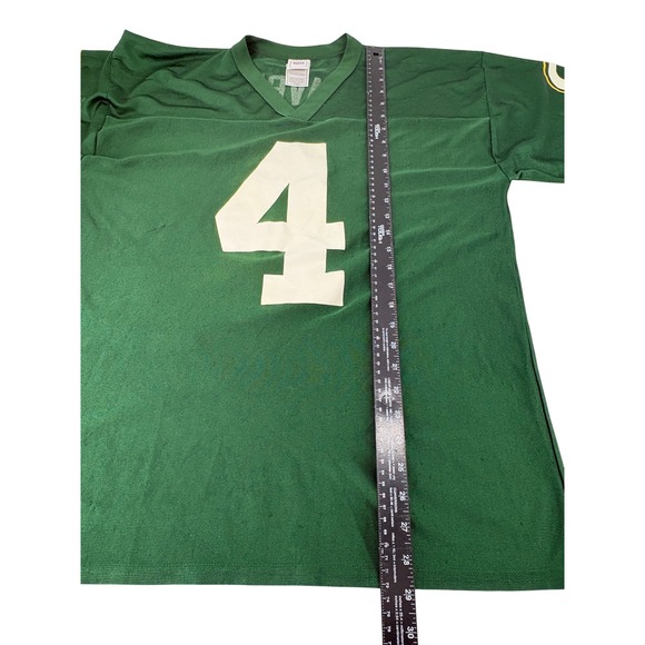 NFL Green Bay Packers Mens Large Jersey Green Brett Favre 4 Football V-Neck - Picture 3 of 6